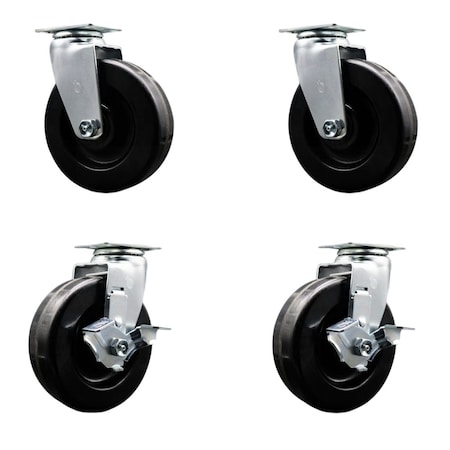 Service Caster Tool Box Caster Wheel Set 6'' Phenolic Swivel Casters, 4PK TOOL-SCC-20S620-PHB-2-TLB-2